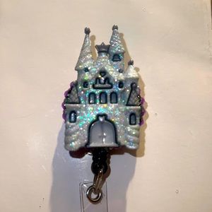 Disney magic kingdom castle 1.5 in badge reel handmade